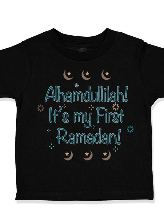 Toddler T-Shirt Islam Alhamdullilah It's My First Ramadan Arabic Cotton Best Islam Boy & Girl Clothes Amazing Islam Baby F... Ramadan 180gsm Cotton Round Neck Short Sleeve Men Casual T-Shirt